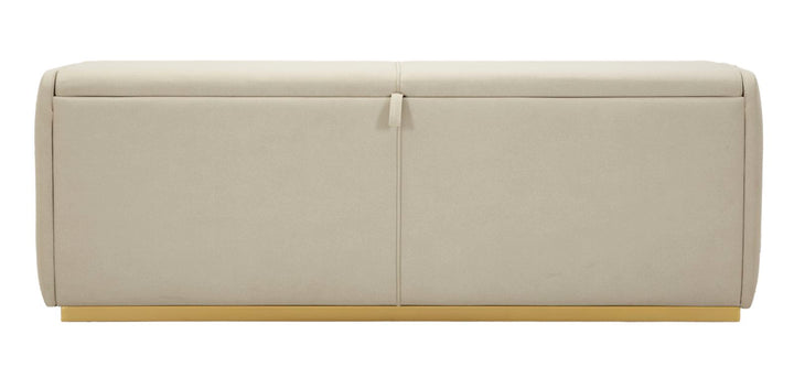 Krémszínű kárpitozott tárolópad – Beauty modern ülőpad