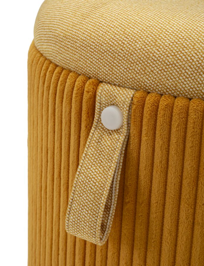 2 db mustár színű bársony tárolópuff – Bolzano modern ottománok
