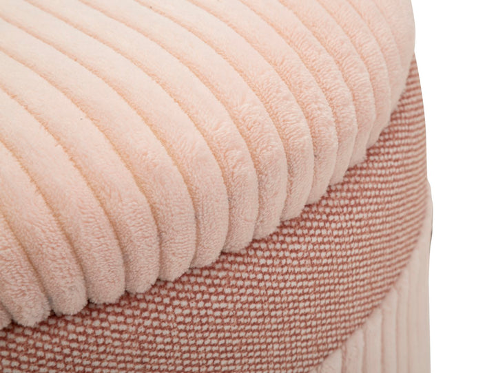 3 db rózsaszínű kárpitozott tárolópuff – Curtain Box kollekció