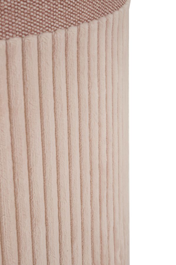 3 db rózsaszínű kárpitozott tárolópuff – Curtain Box kollekció