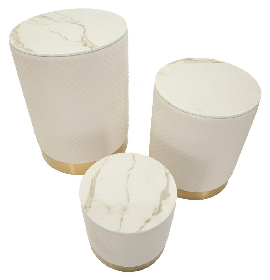 3 db kárpitozott tárolópuff – Display Shop modern dizájn