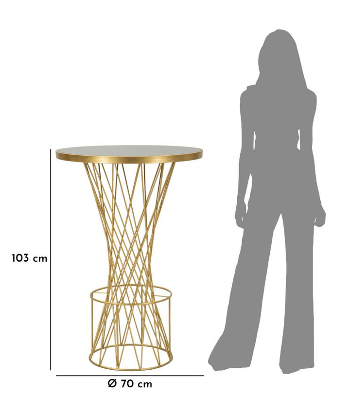 Magas arany színű fém bárasztal áttört vázzal – Tower új dizájn
