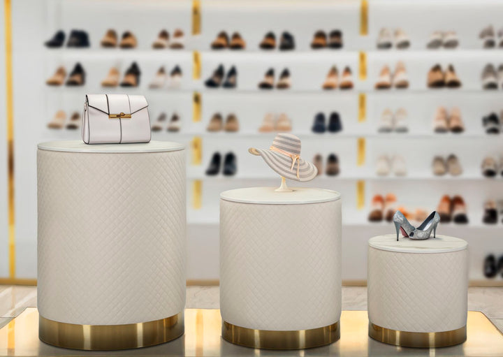 3 db kárpitozott tárolópuff – Display Shop modern dizájn