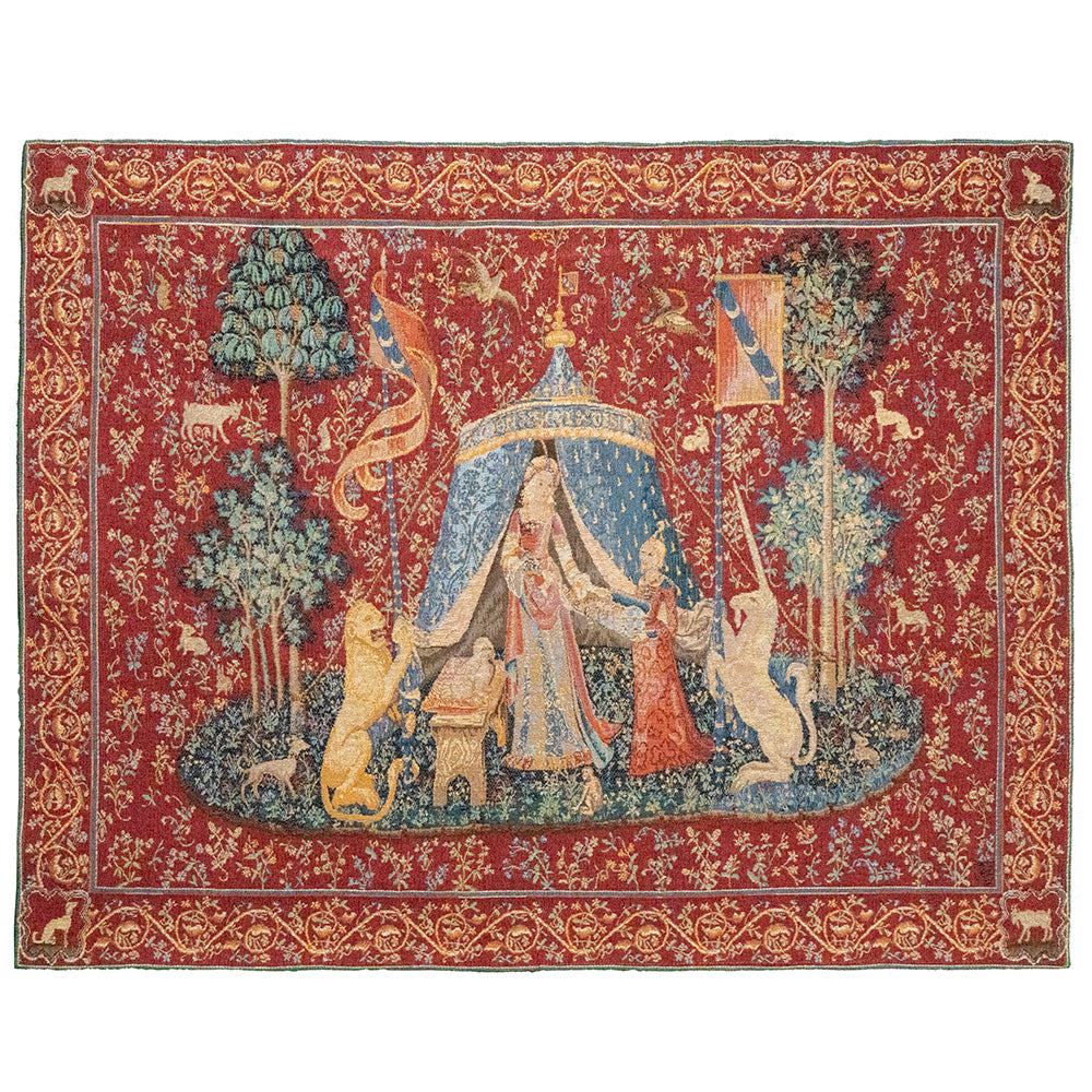 A hölgy és az unikornis gobelin faliszőnyeg (jacquard szövés)
