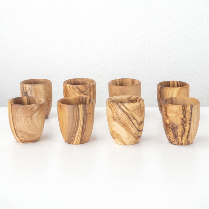 Kézműves olajfa felespohár szett (8 db-os)