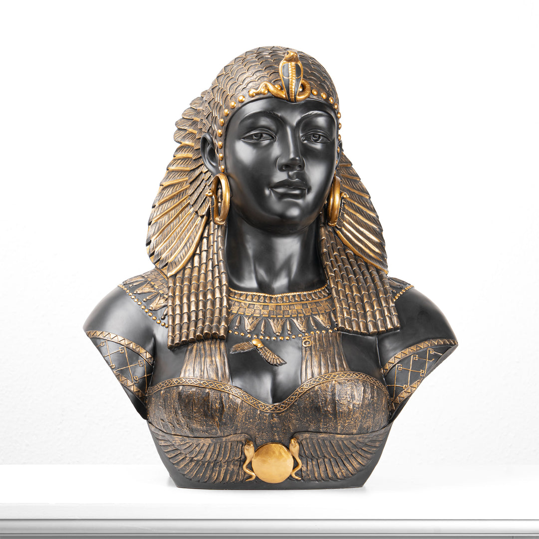 Kleopátra Mellszobor – Egyiptomi Királynő (Fekete-Arany)
