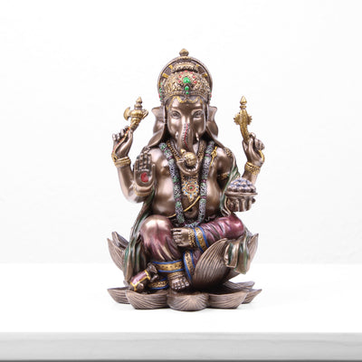 Ganesha Indiai Isten Szobra (Hideg öntvény bronz szobor)