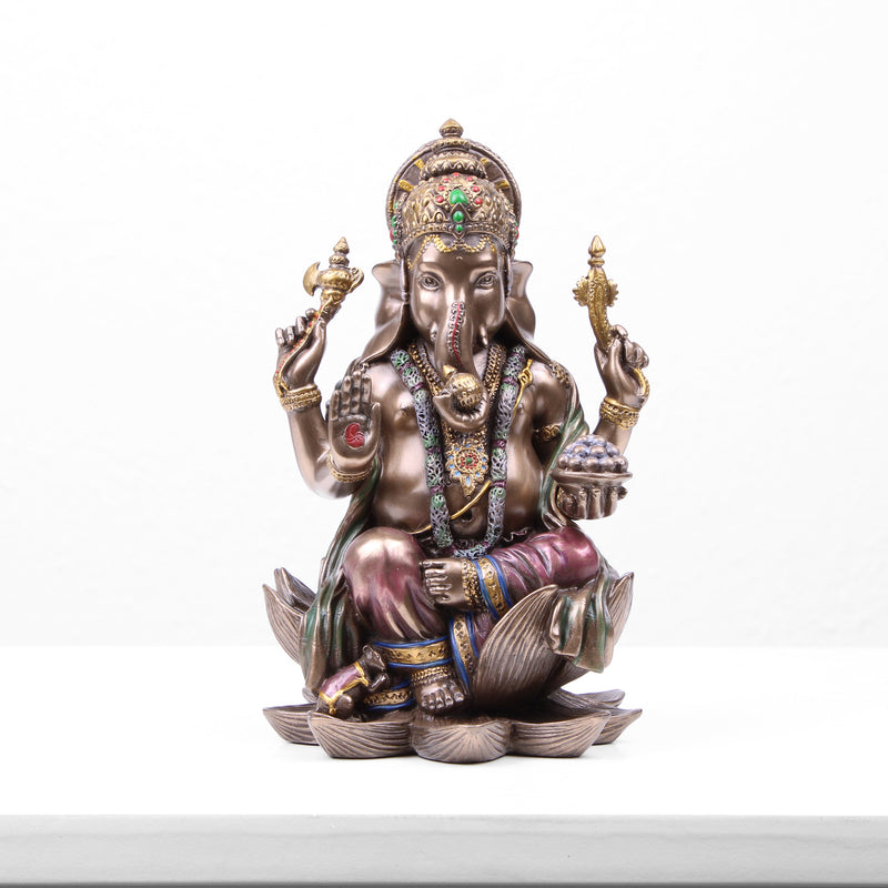 Ganesha Indiai Isten Szobra (Hideg öntvény bronz szobor)