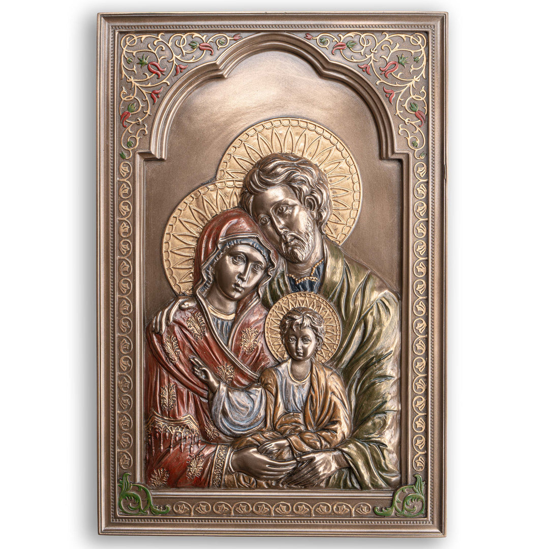 Szent Család-ikon (Hidegen öntött bronz faliszobor)