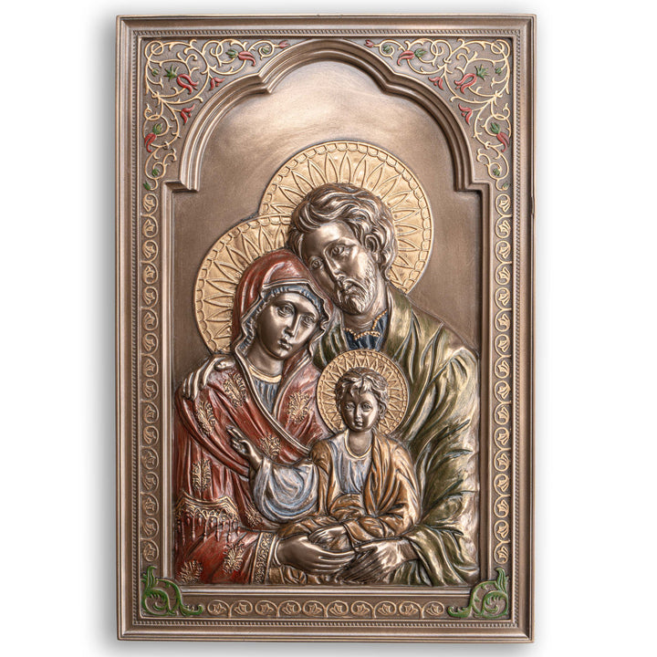 Szent Család-ikon (Hidegen öntött bronz faliszobor)