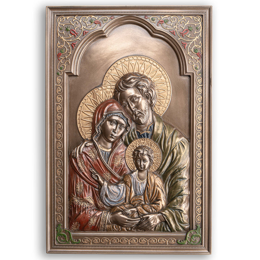 Szent Család-ikon (Hidegen öntött bronz faliszobor)