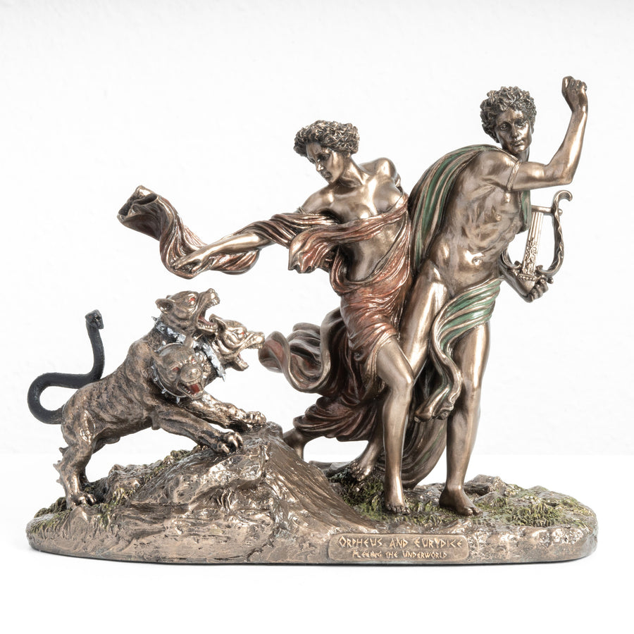 Orfeusz és Eurüdiké szobor – Menekülés az alvilágból (Hidegen öntött bronz szobor)