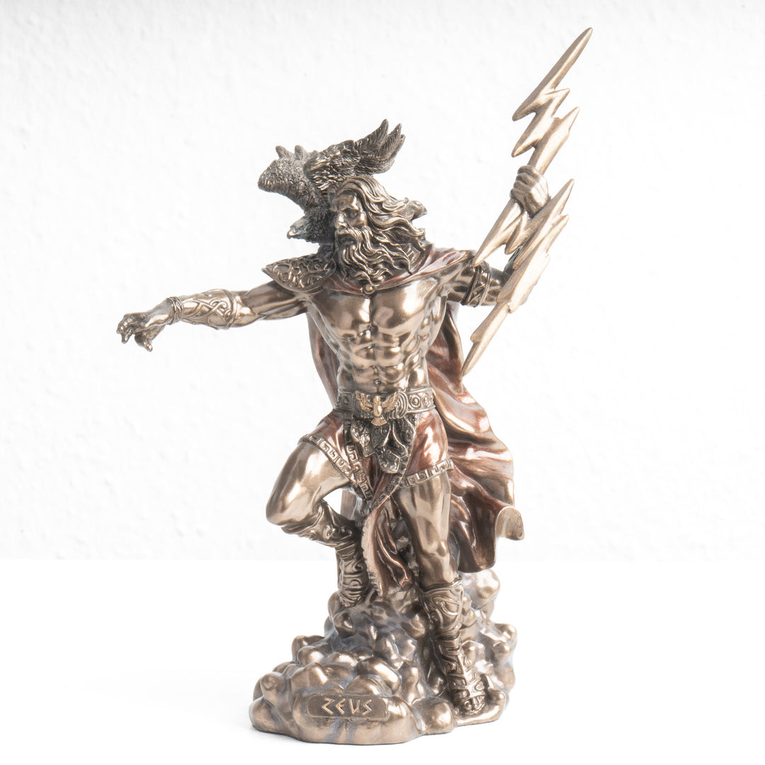 Zeusz görög isten szobor – Olümposz királya (Hidegen öntött bronz szobor)
