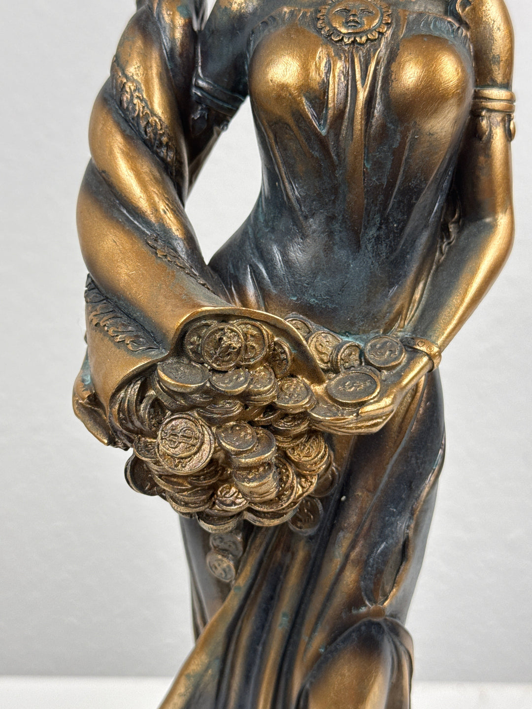 Fortuna Istennő Szobor – Görög Szerencseistennő (Antikolt bronz hatású)