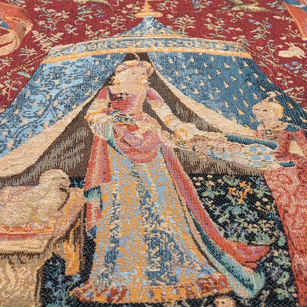 A hölgy és az unikornis gobelin faliszőnyeg (jacquard szövés)