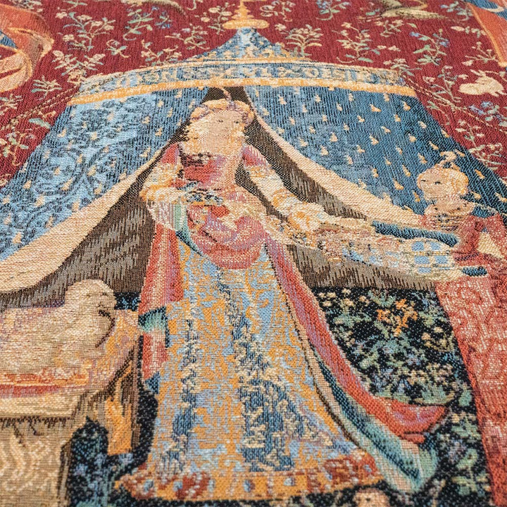 A hölgy és az unikornis gobelin faliszőnyeg (jacquard szövés)