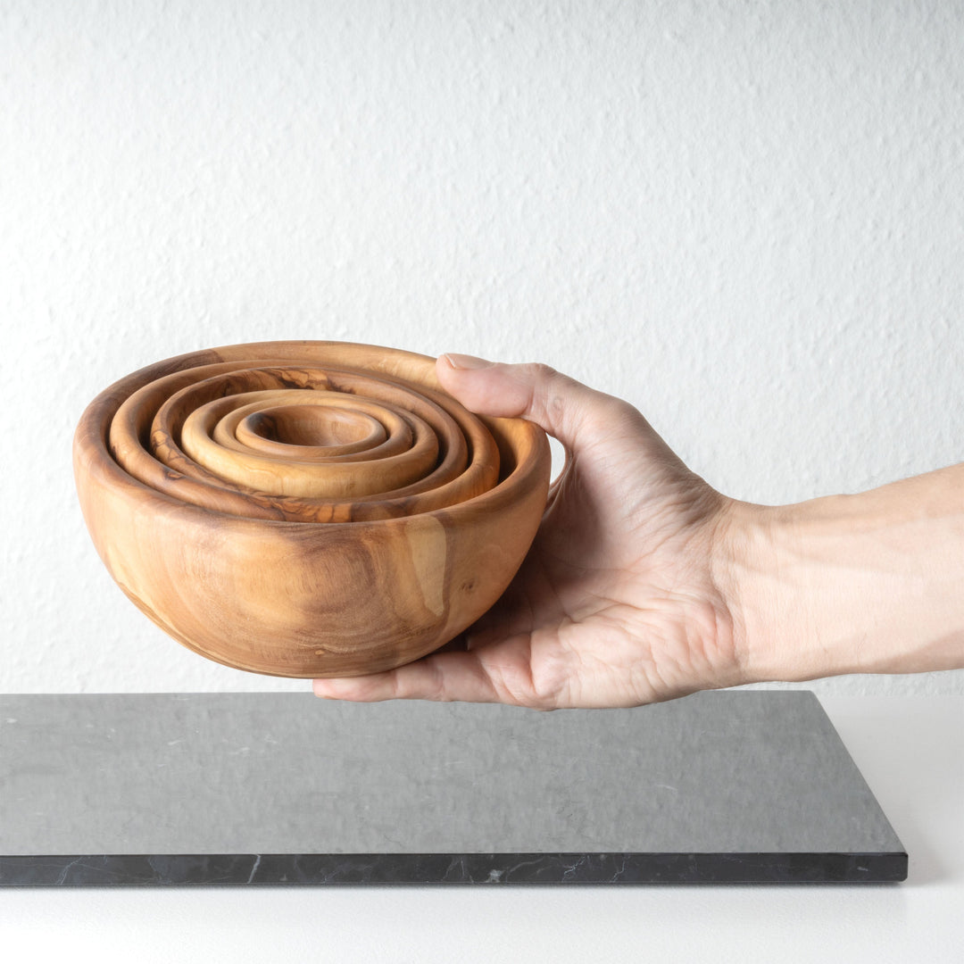 Kézműves olajfa tálkészlet (6 db-os)