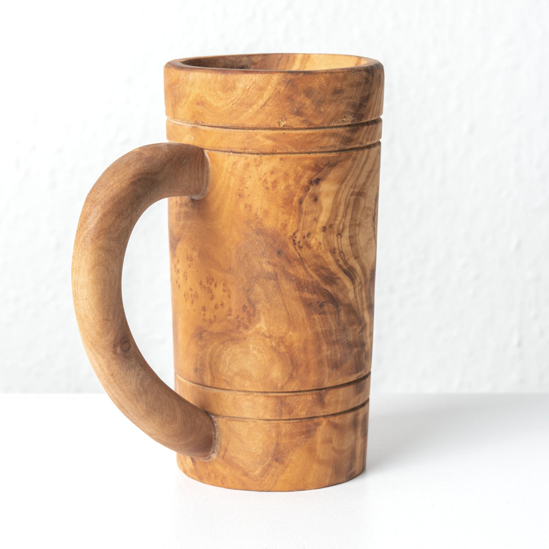 Kézműves olajfa söröskorsó szett (2 db-os)