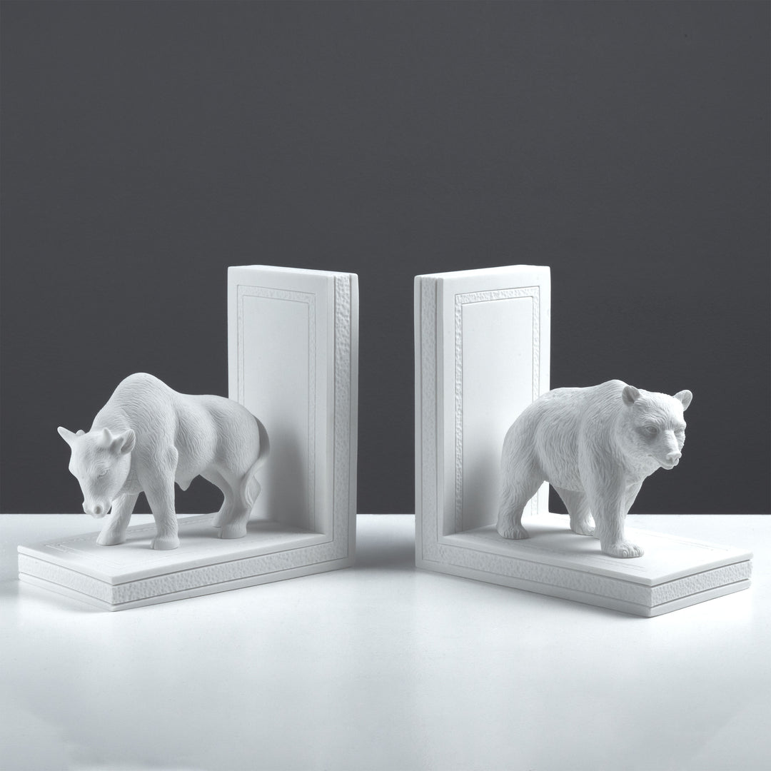 Bika és medve könyvtámasz (erő és egyensúly szimbóluma)