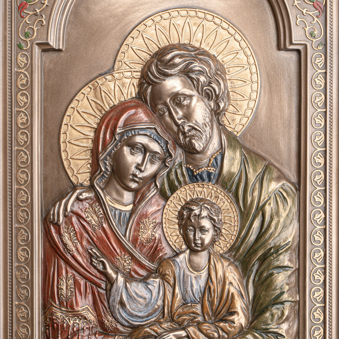 Szent Család-ikon (Hidegen öntött bronz faliszobor)
