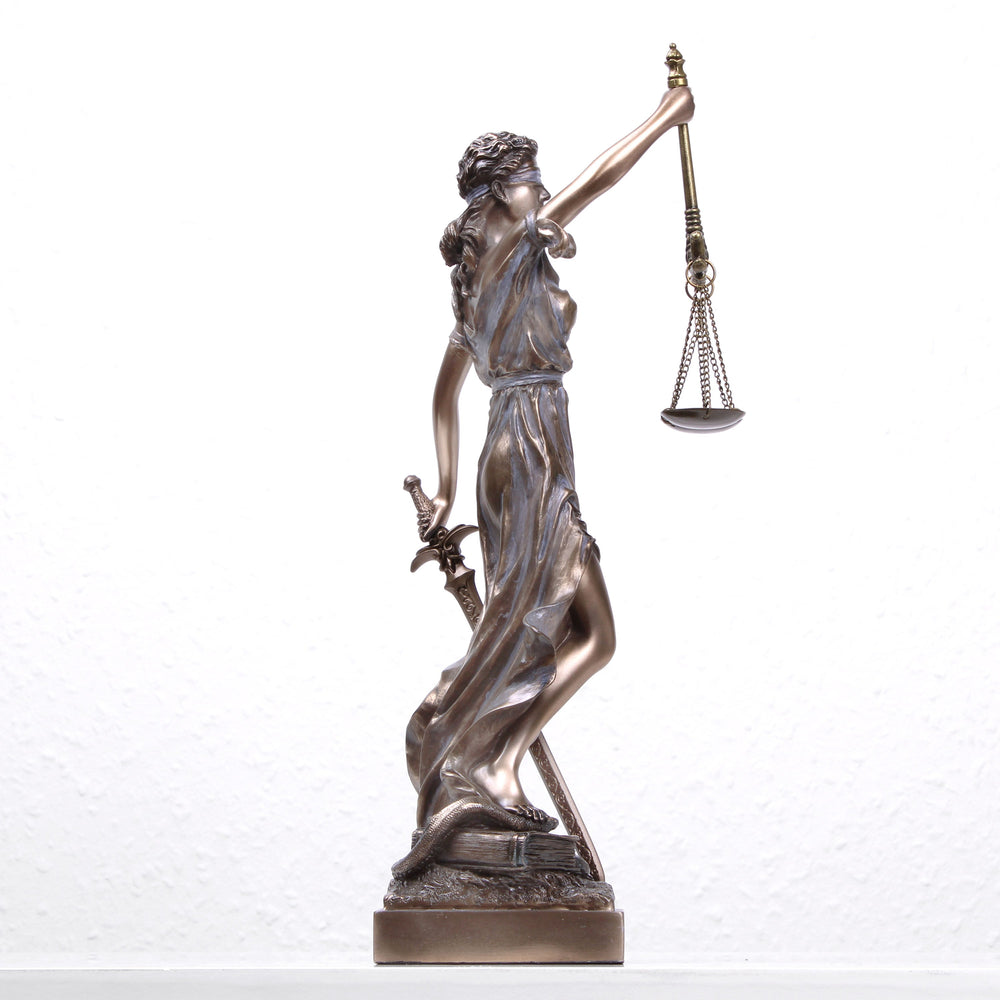 Lady Justice Szobor Justitiáról (Hidegen öntött bronz)