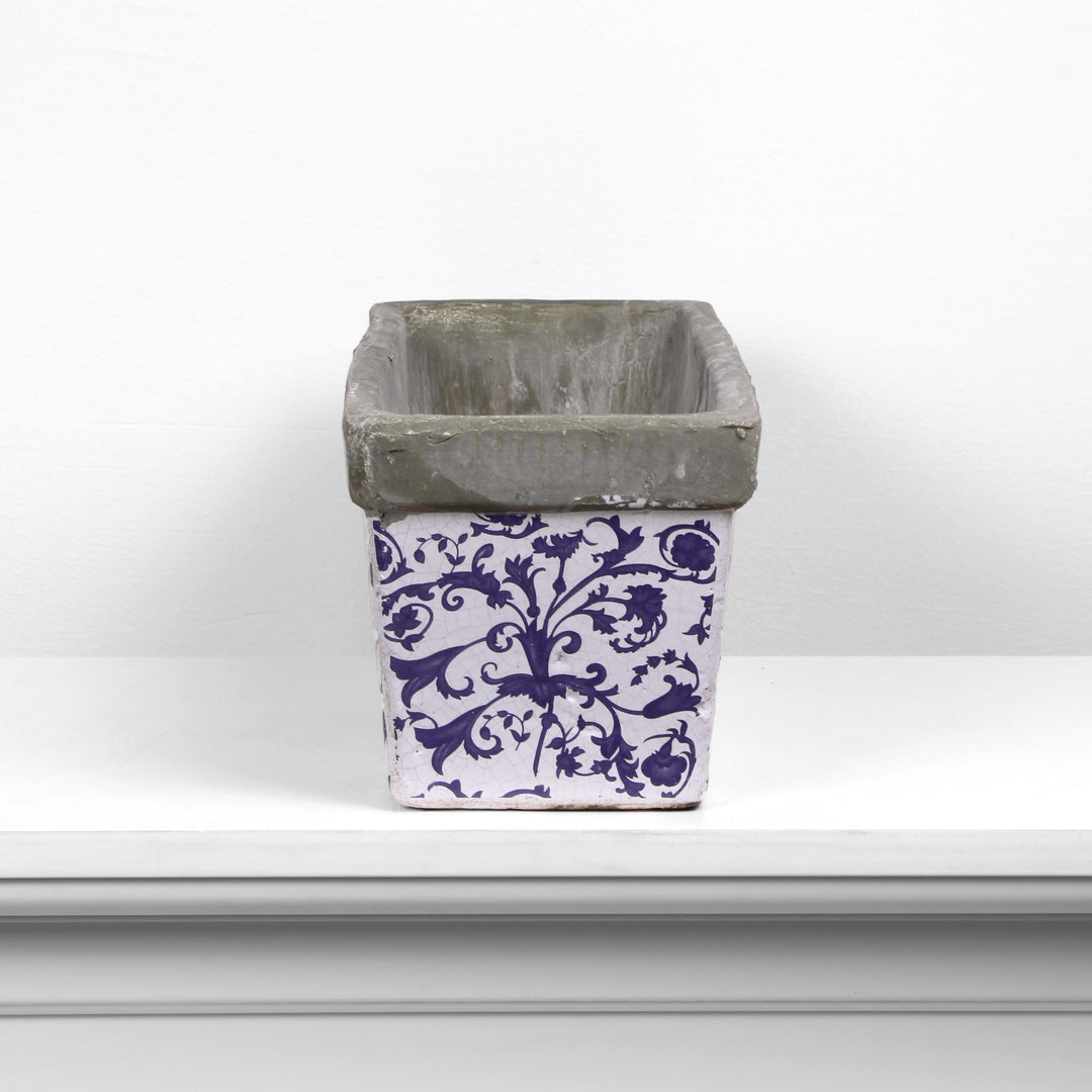 Metiterrán Szögletes Kék Kaspó