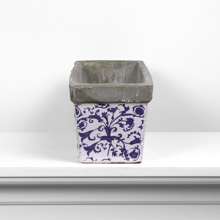 Metiterrán Szögletes Kék Kaspó