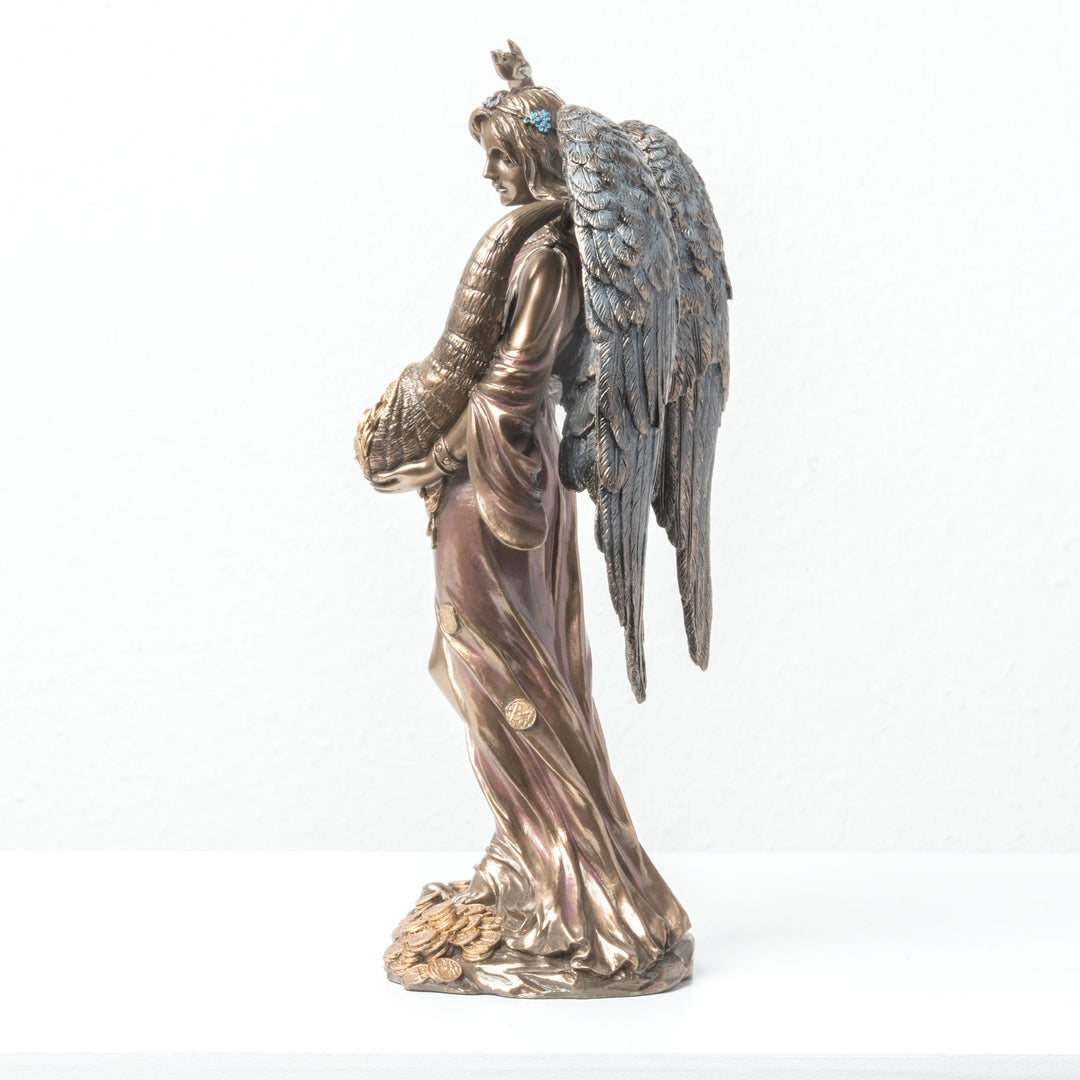Szárnyas Fortuna szobor bőségszaruval (Hidegen öntött bronz szobor)