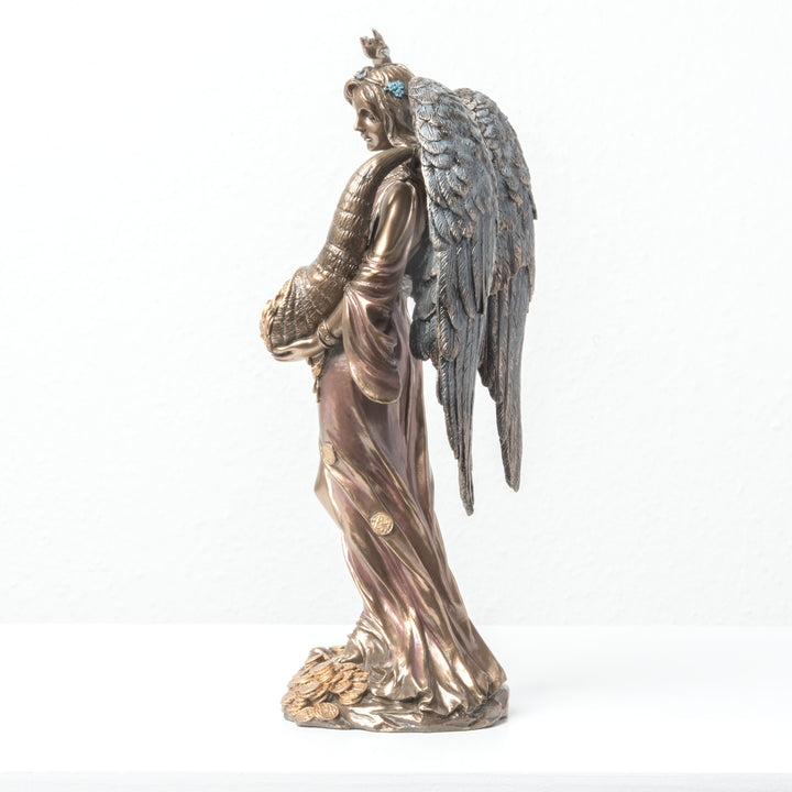 Szárnyas Fortuna szobor bőségszaruval (Hidegen öntött bronz szobor)