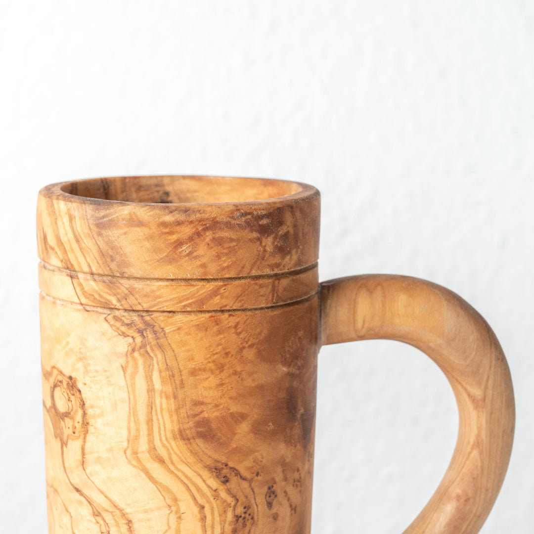 Kézműves olajfa söröskorsó szett (2 db-os)