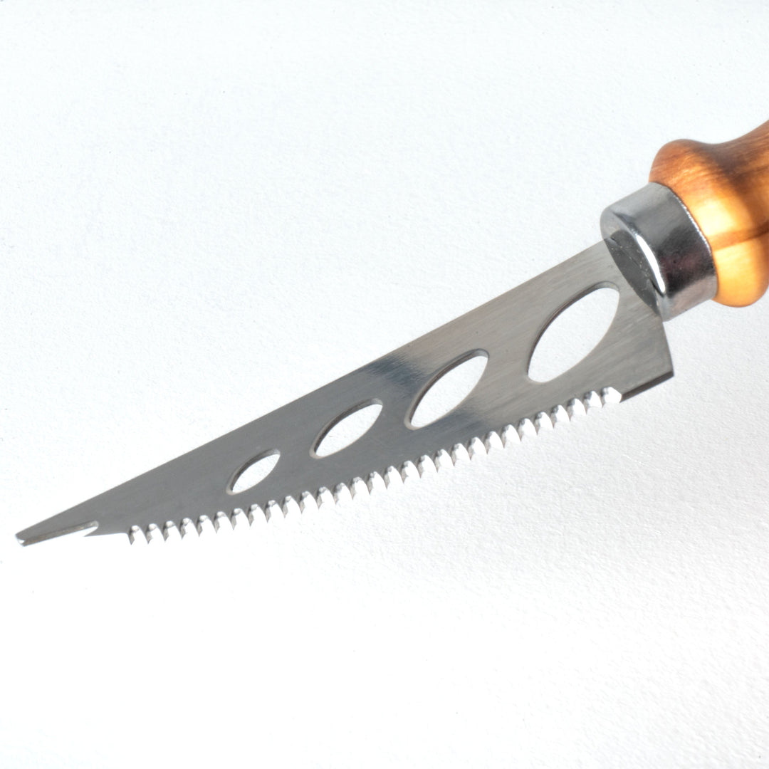 Kézműves olajfa és fém sajtkés készlet (5 db-os)