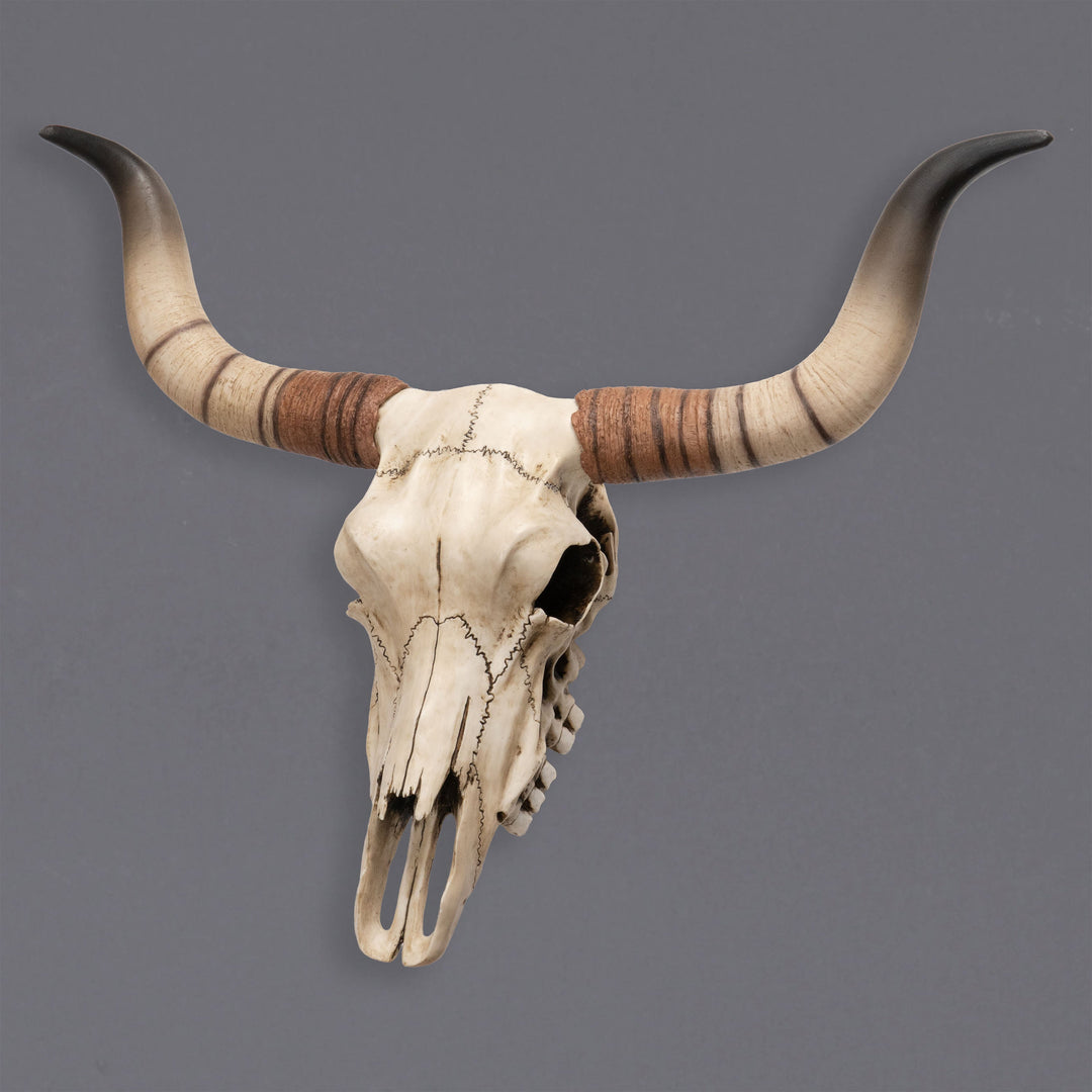 Longhorn marhakoponya fali szobor (Műgyanta szobor)