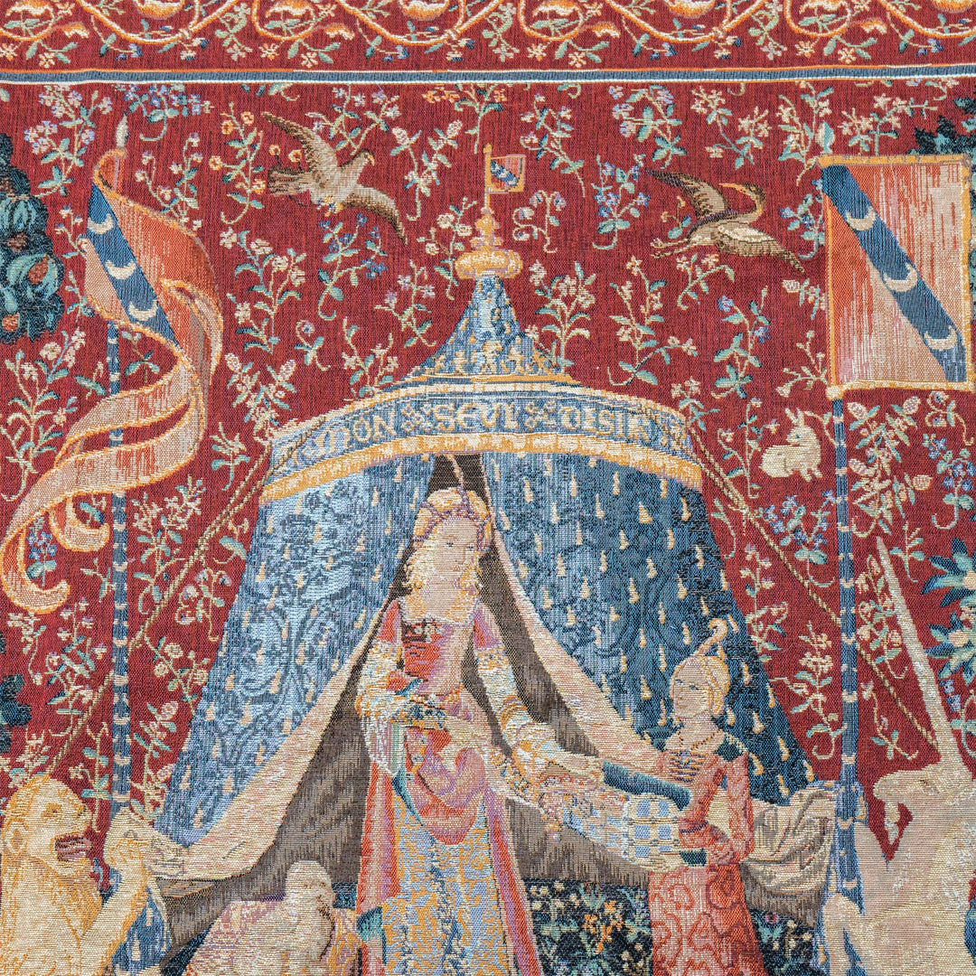 A hölgy és az unikornis gobelin faliszőnyeg (jacquard szövés)