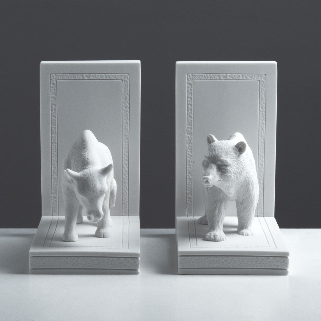 Bika és medve könyvtámasz (erő és egyensúly szimbóluma)