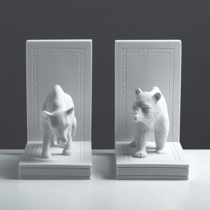 Bika és medve könyvtámasz (erő és egyensúly szimbóluma)