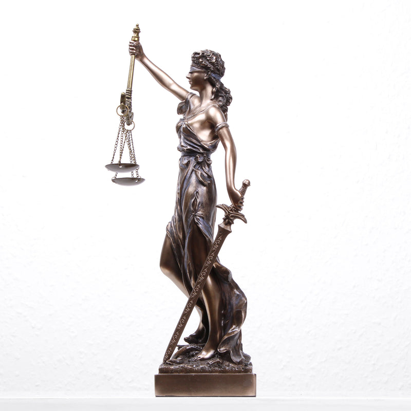 Lady Justice Szobor Justitiáról (Hidegen öntött bronz)