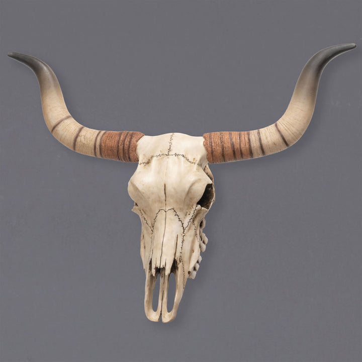 Longhorn marhakoponya fali szobor (Műgyanta szobor)