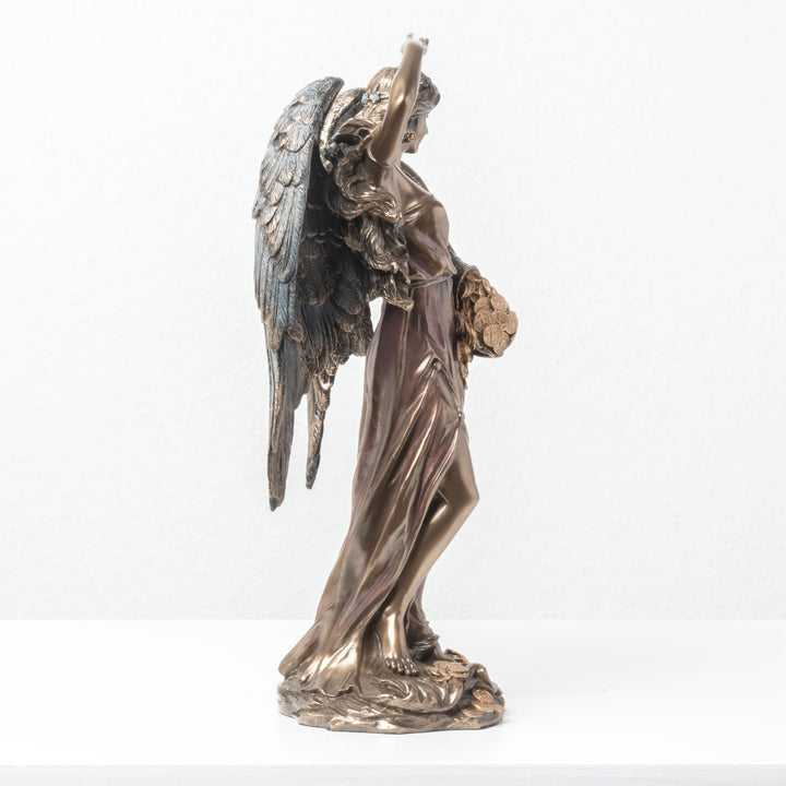 Szárnyas Fortuna szobor bőségszaruval (Hidegen öntött bronz szobor)