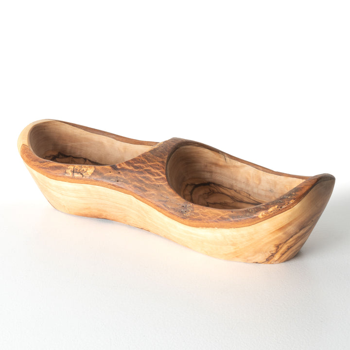Kézműves olajfa osztott tál – 2 rekeszes