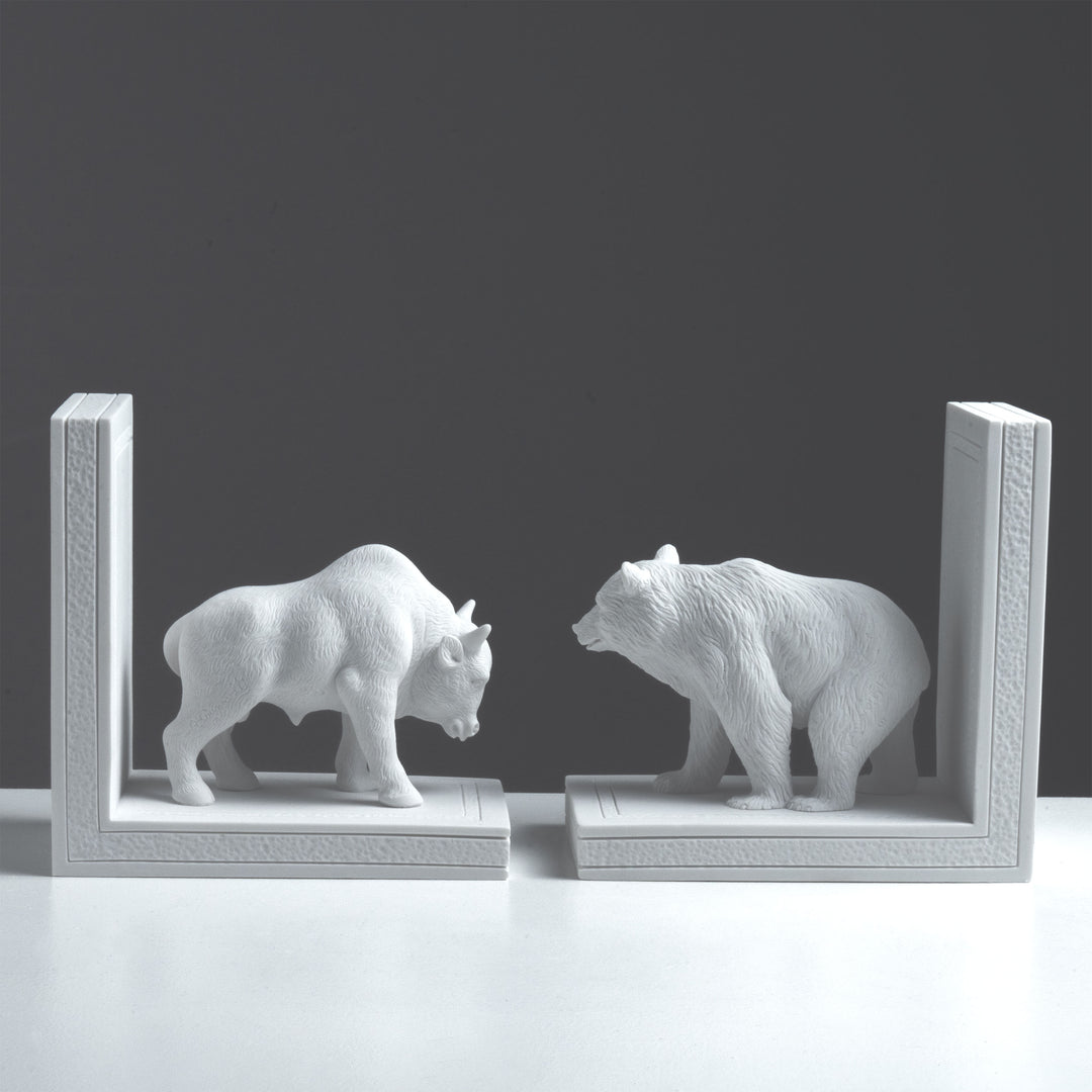 Bika és medve könyvtámasz (erő és egyensúly szimbóluma)