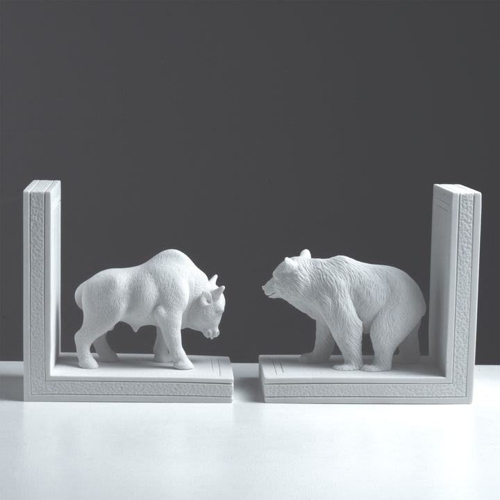 Bika és medve könyvtámasz (erő és egyensúly szimbóluma)