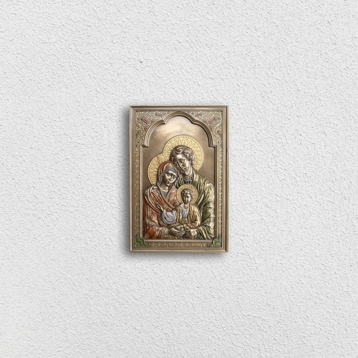 Szent Család-ikon (Hidegen öntött bronz faliszobor)