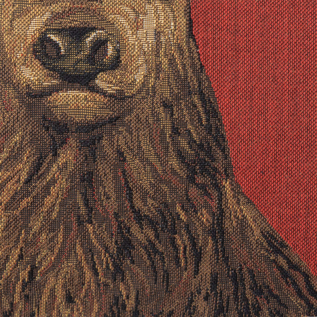 Piros Díszpárna Őz Motívummal (gobelin szövés)