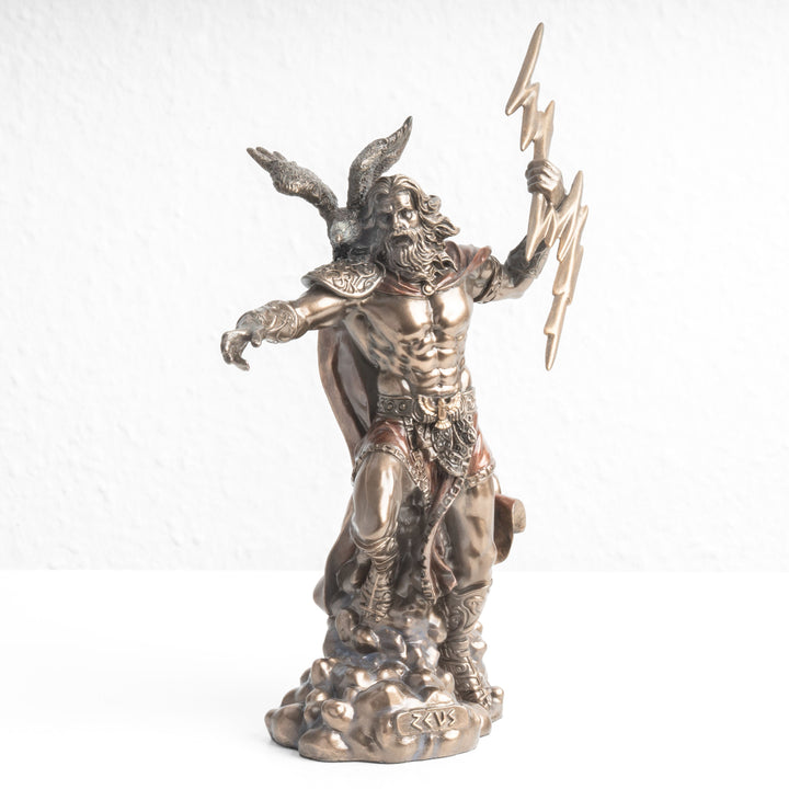 Zeusz görög isten szobor – Olümposz királya (Hidegen öntött bronz szobor)