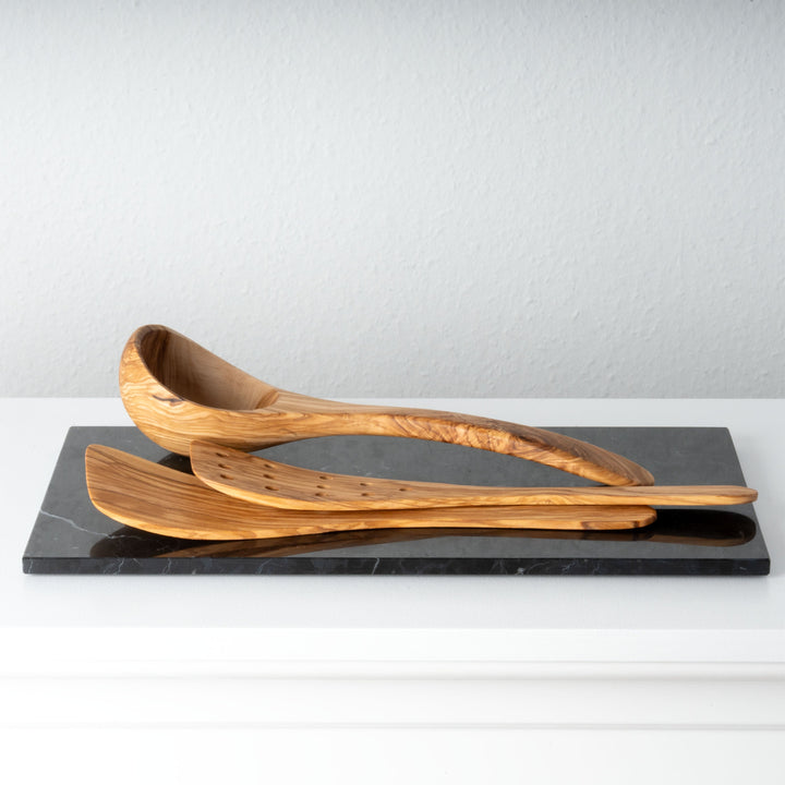 Kézműves olajfa konyhai eszközkészlet (3 db-os)