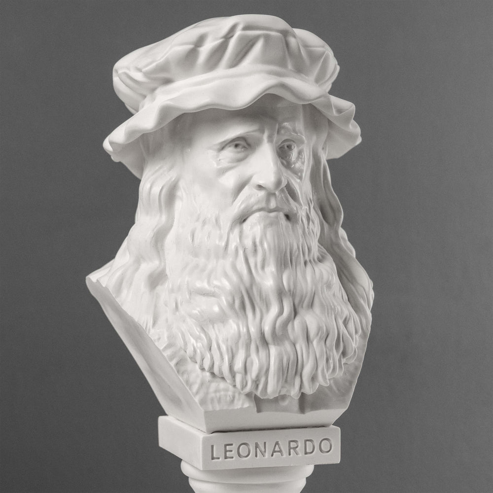 Leonardo da Vinci mellszobor – A reneszánsz mestere (fehér)