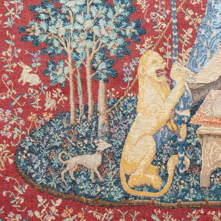 A hölgy és az unikornis gobelin faliszőnyeg (jacquard szövés)
