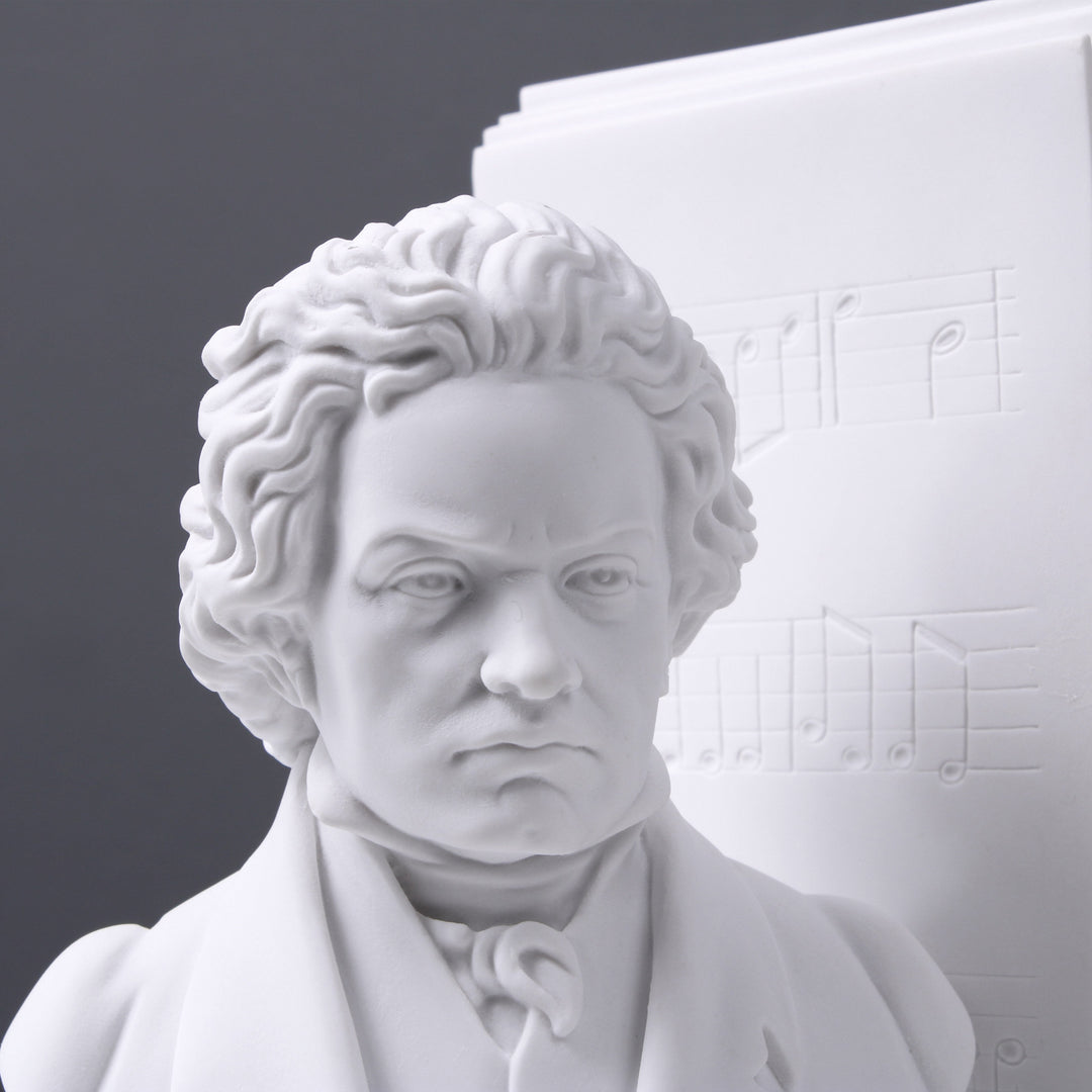 Beethoven és Mozart mellszobor könyvtámasz párban