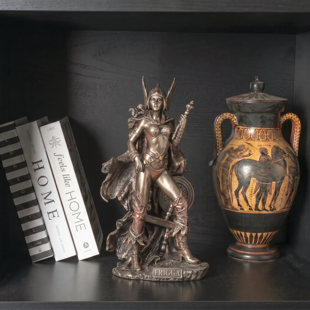 Frigg szobor — A házasság északi istennője (Hidegen öntött bronz)