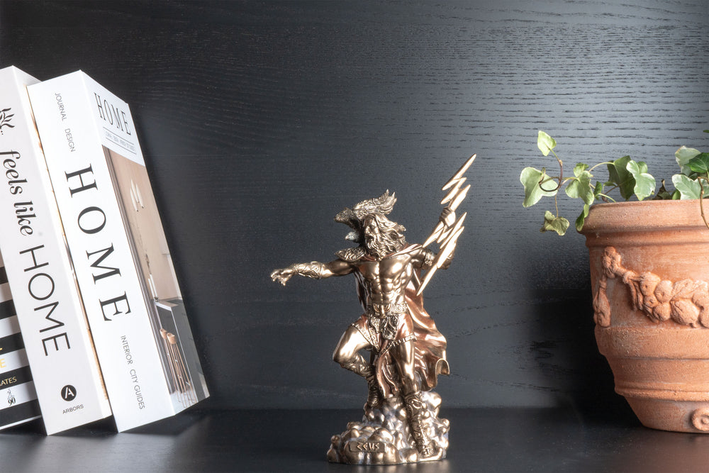 Zeusz görög isten szobor – Olümposz királya (Hidegen öntött bronz szobor)